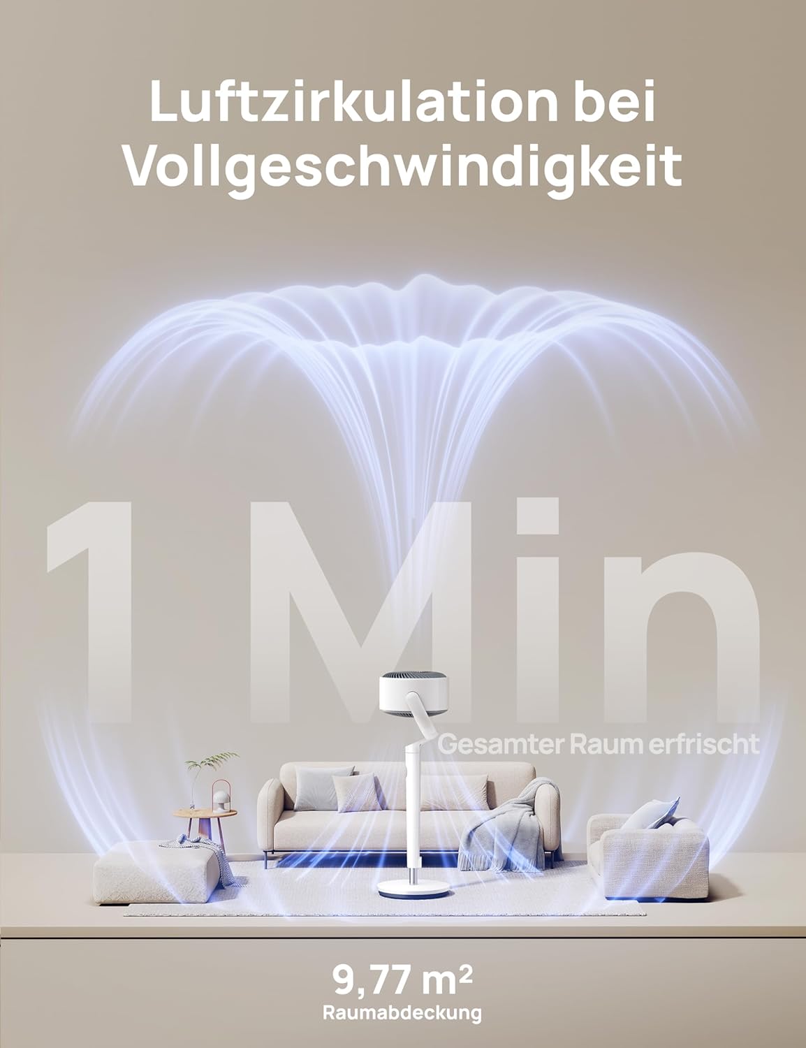 Dreo Smart Standventilator mit RGB Light, 120° +120° Oszillierender Ventilator mit Fernbedienung, 20dB Leiser Bodenventilator für Schlafzimmer, 8H Timer, Silber