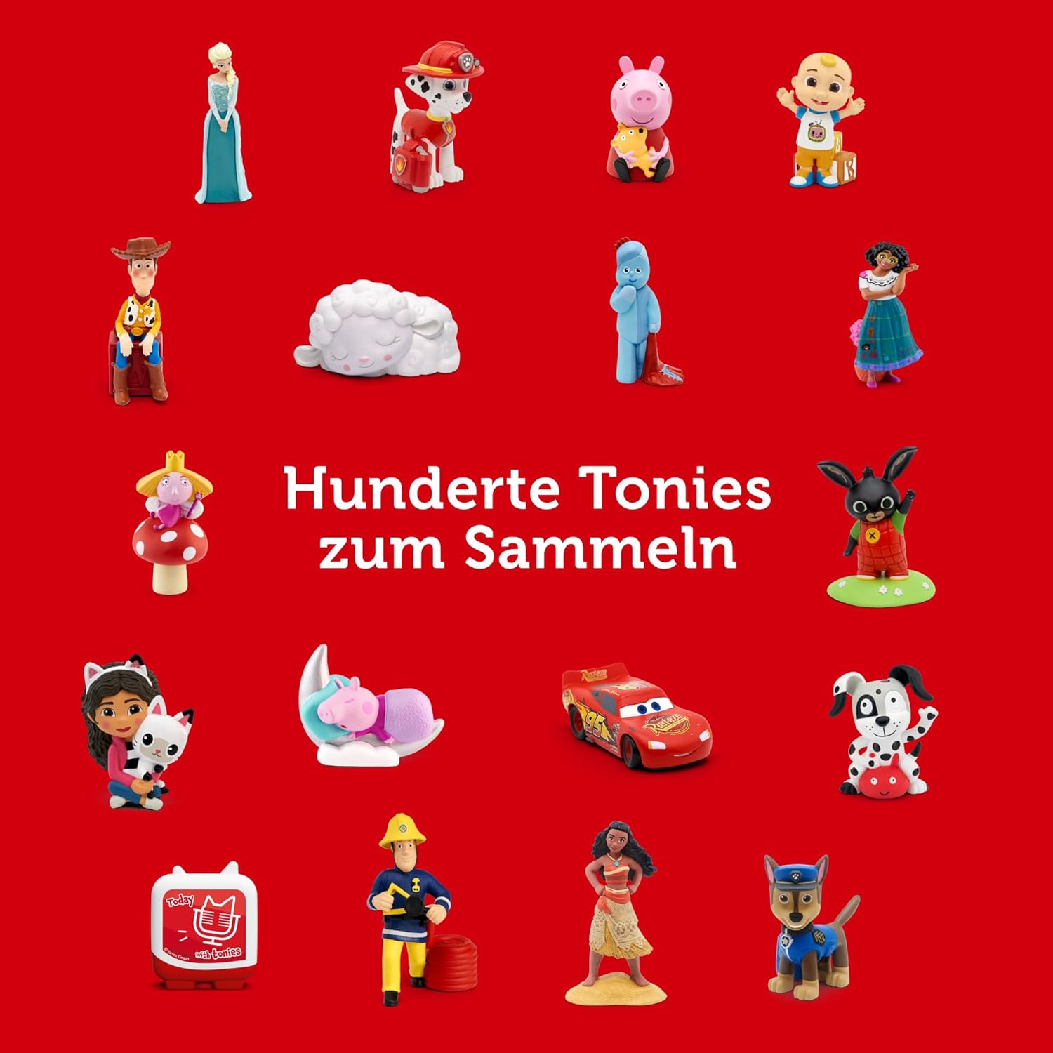 Toniebox Extrapack – Toniebox Starterset Blau mit Kreativtonie + 4 x Disney Tierische Helden Hörfiguren, Audioplayer für Hörbücher und Lieder, kabellose Musikbox mit Disney Hörspiel