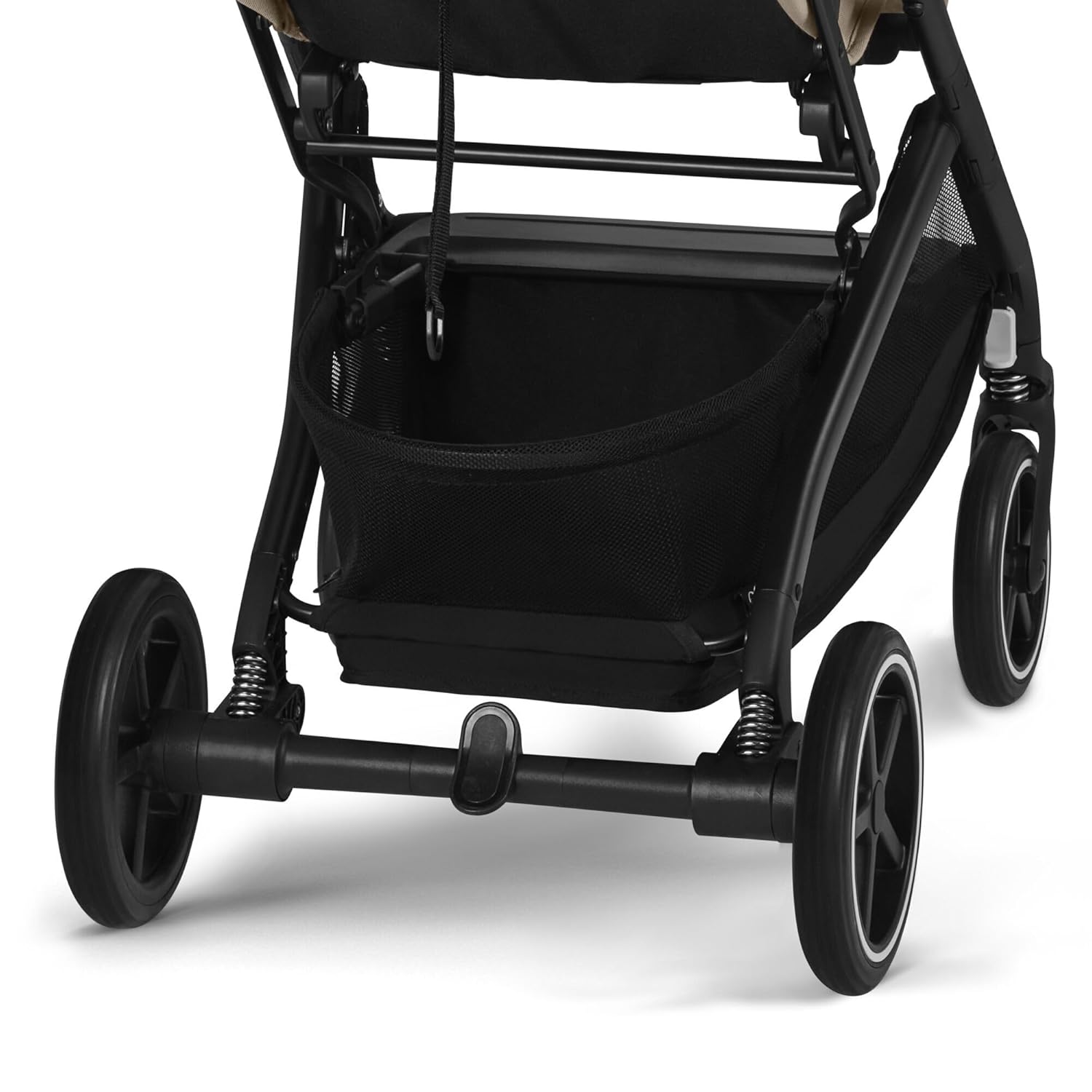 Cybex Gold Kinderwagen Beezy mit One-Pull Harness, Ab Geburt bis ca. 4 Jahre (max. 22 kg), Kompakt und ergonomisch, Almond Beige (Beige mit schwarzem Rahmen)