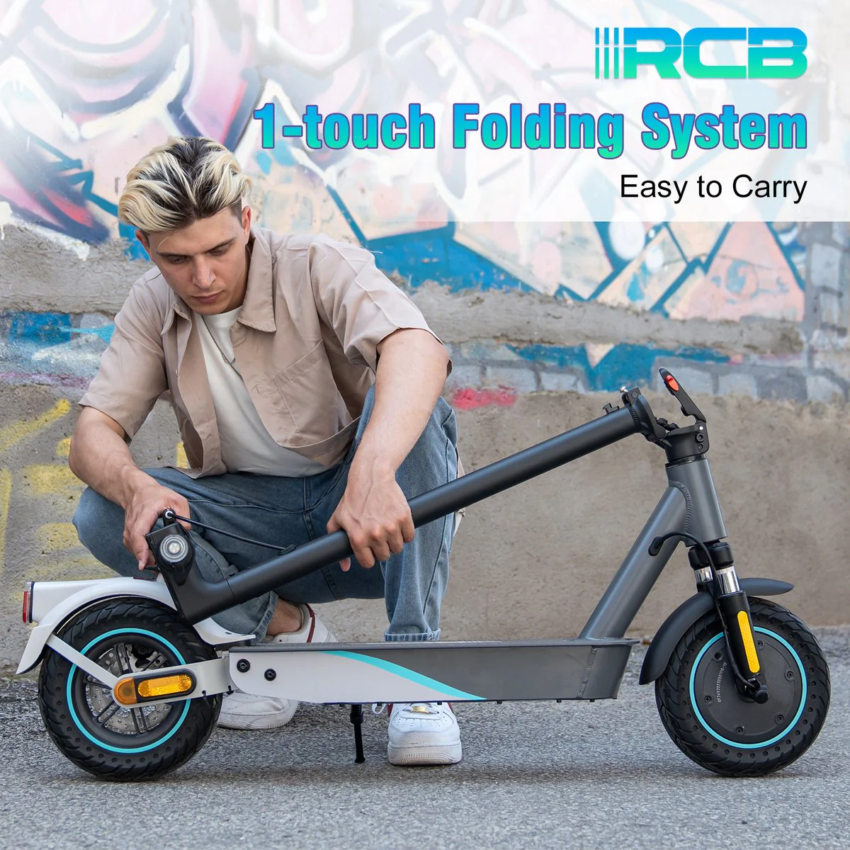 RCB EV10K Pro ABE E-Scooter mit 400W Motor, 35 km Reichweite, 10-Zoll-Honeycomb-Reifen und IP54 Schutz