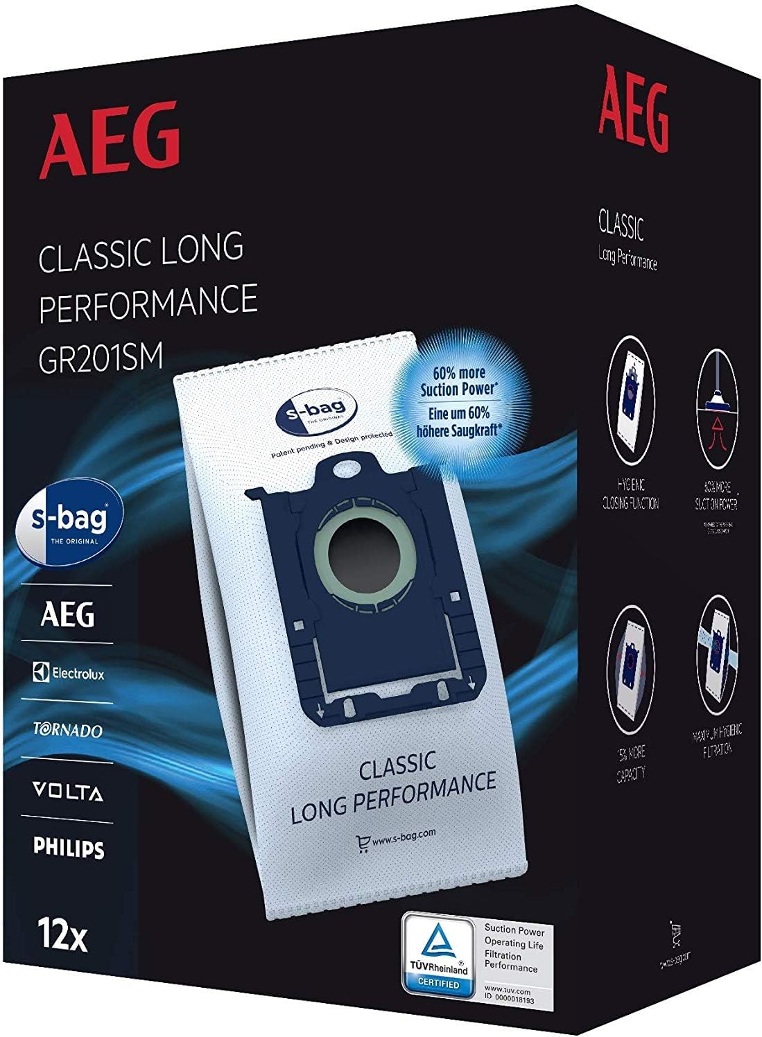 AEG CLEAN 6000 AB61C2DB Staubsauger mit Beutel / hohe Saugleistung / inkl. Polsterdüse / 50 % Recyclingkunststoff / ideal für Haustierbesitzer / Reinigen von Polstern / 12 m Kabel / 750 W / Blau