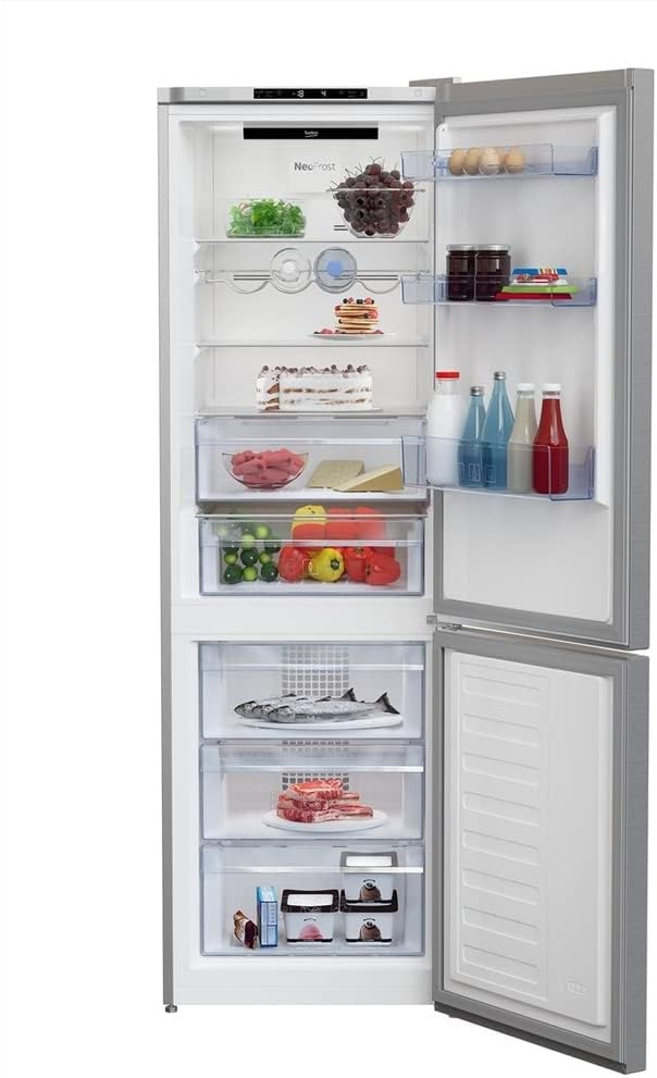 Beko RCNE366E70ZXBRN bPRO700 freistehende Kühl-/Gefrierkombination, großer Kühlschrank, 323 l Gesamtrauminhalt, HarvestFresh, NoFrost, leise, SmoothFit, 0°C-Zone, Dark Inox