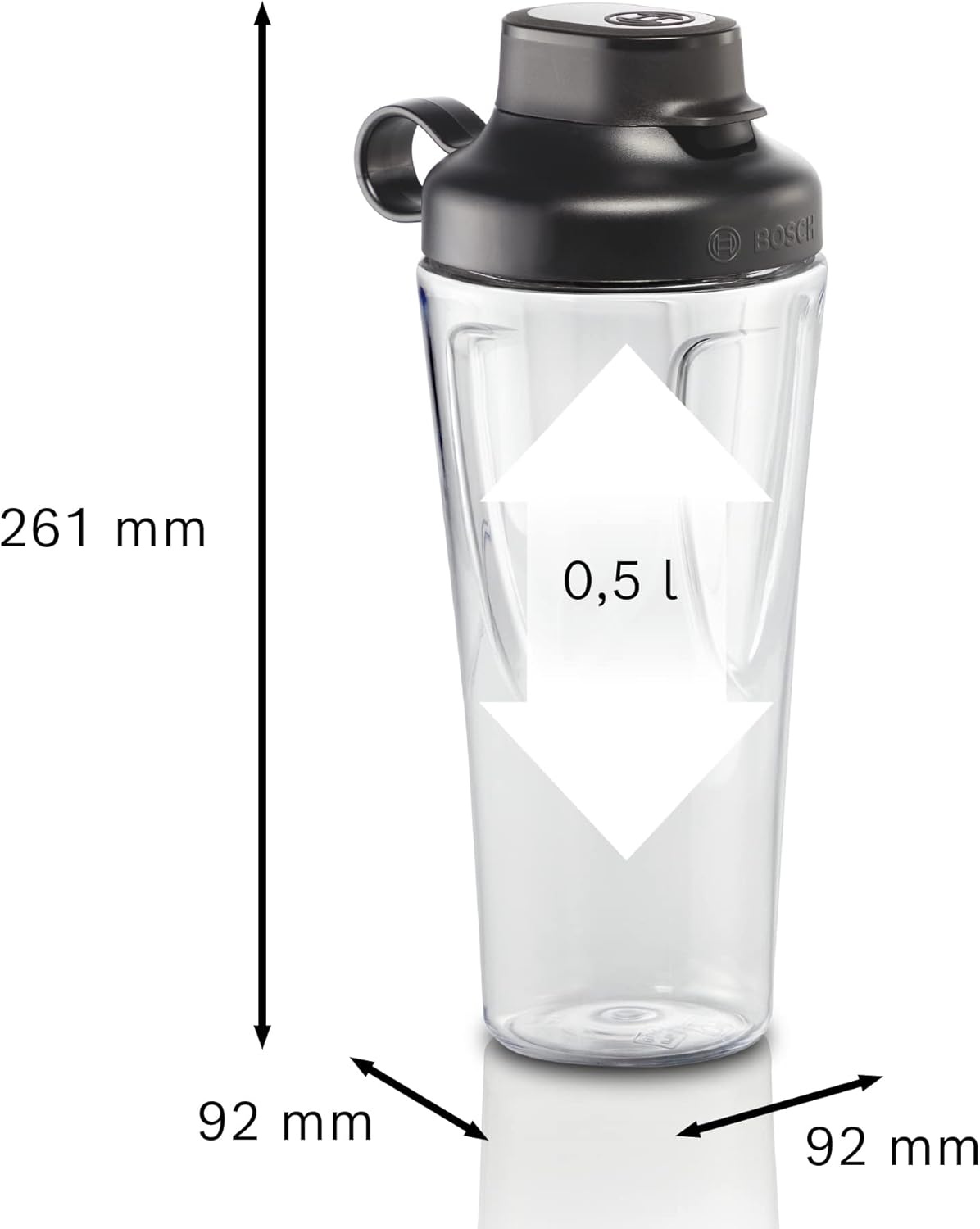 Bosch Standmixer VitaBoost MMBH6P6BDE, 6-Klingen-Edelstahlmesser, 2,5l Tritan-Mixbehälter, Stopfer, 6 Automatikprogramme, Rezeptbuch, BPA-frei, einfache Reinigung, 45,000 U/min, 1600 W, schwarz