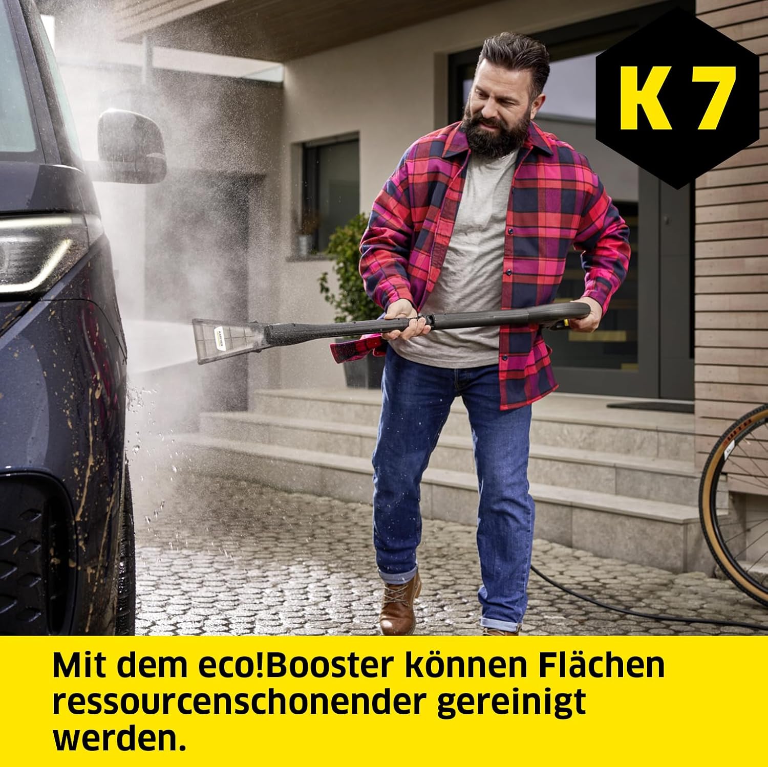 Kärcher Hochdruckreiniger K 7 Premium Power Home, Druck: 180 bar, Durchfluss: 600 l/h, Flächenleistung: 60 m²/h, Leistung: 3.000 W, Schlauchtrommel, mit Pistole, Dreckfräser, Strahlrohr