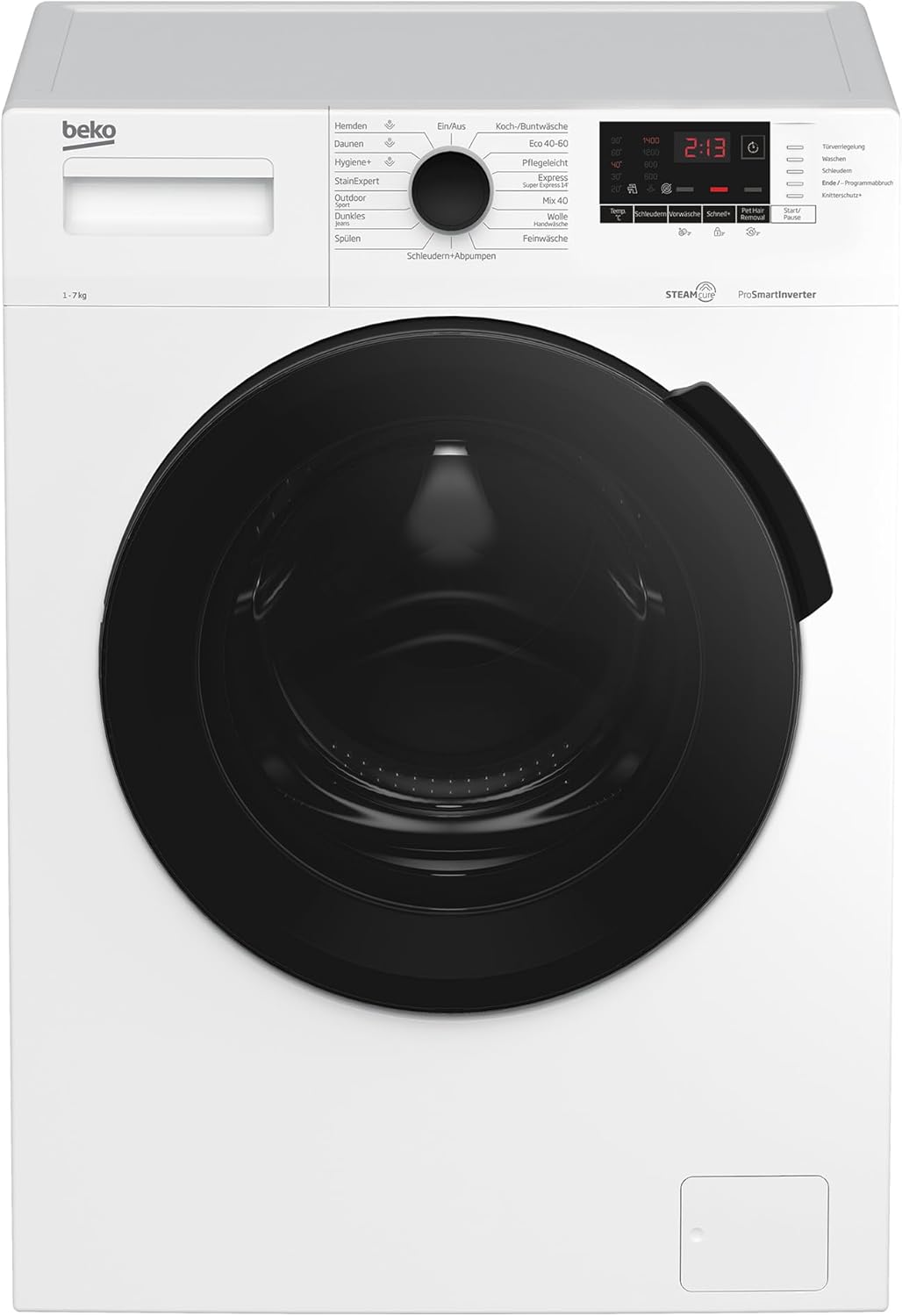 Beko WMC91464ST1 b300 Waschvollautomat, Waschmaschine, 9 kg, Bluetooth, ProSmart Inverter Motor, Dampffunktion, Pet Hair Removal, Watersafe+, Weiß