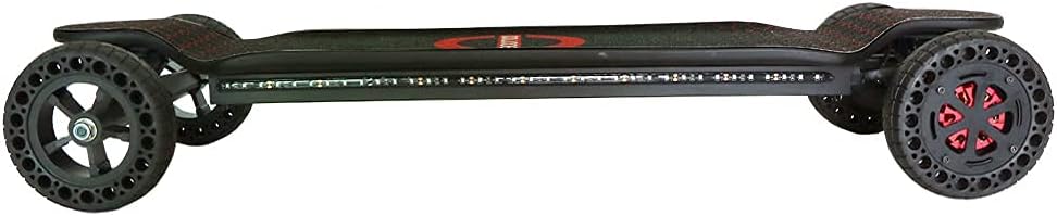 Electric Skateboard 4000 Watts | 12S3P | 35 mph | 22 Mile Range | 6′′ Wheels | Cool Lights | – Black