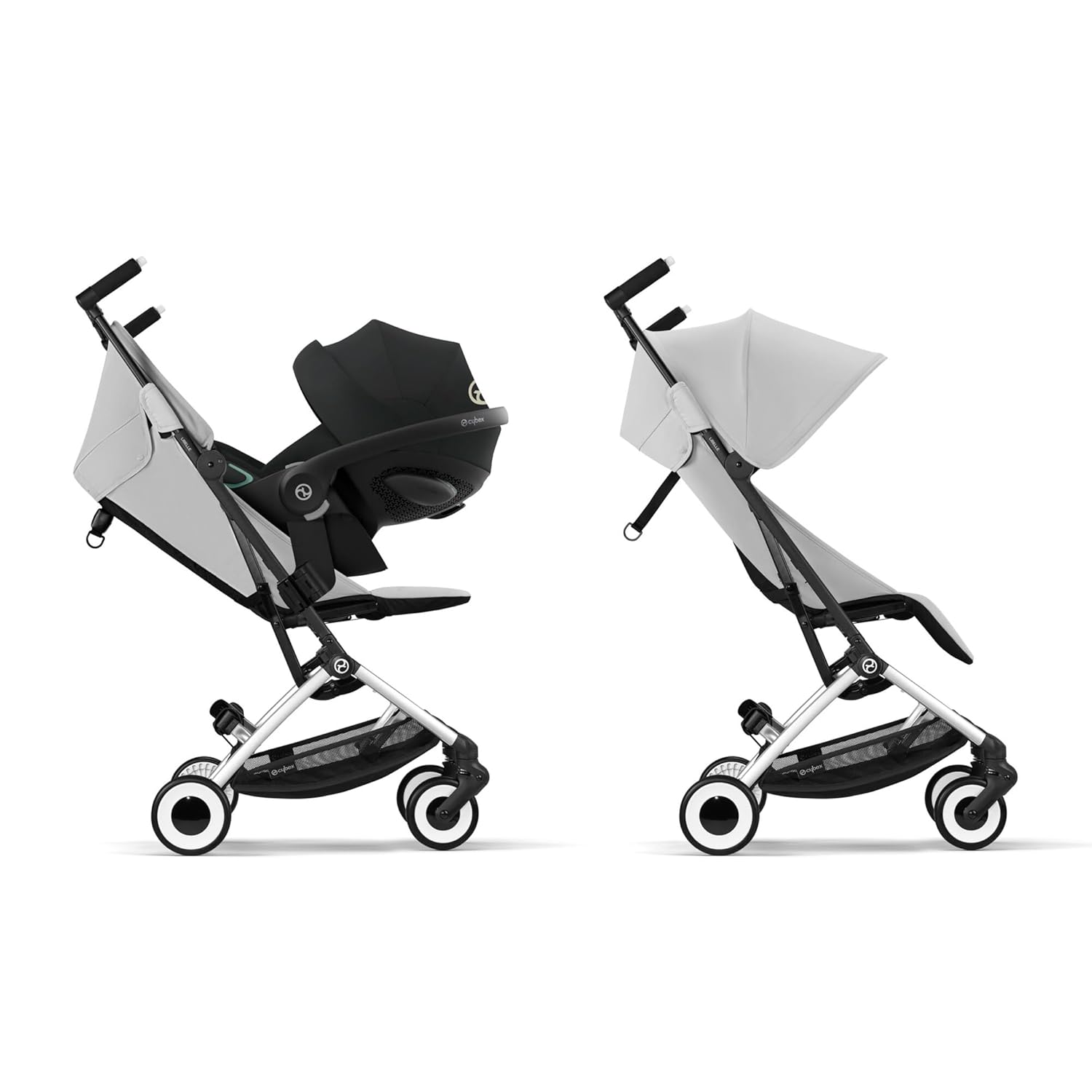 CYBEX Gold Kinderwagen Libelle mit One-Pull Harness, Von ca. 6 Monaten bis ca. 4 Jahre (max. 22 kg), Ultraleicht (nur 6 kg), Almond Beige (Beige mit taupefarbenem Rahmen)