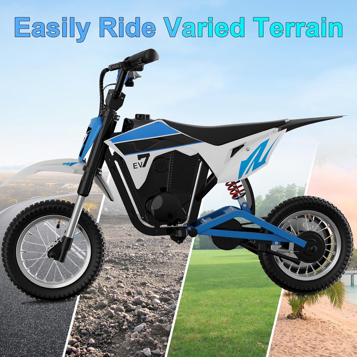 EVERCROSS EV12M Elektro Motorrad Kinder, Elektromotorrad mit 300W Motor, 8/12/25 KMH Geschwindigkeitsmodus, 15KM Lange Reichweite, 12 Zoll Luftreifen, Moto Cross für Kinder von 3–12 Jahren