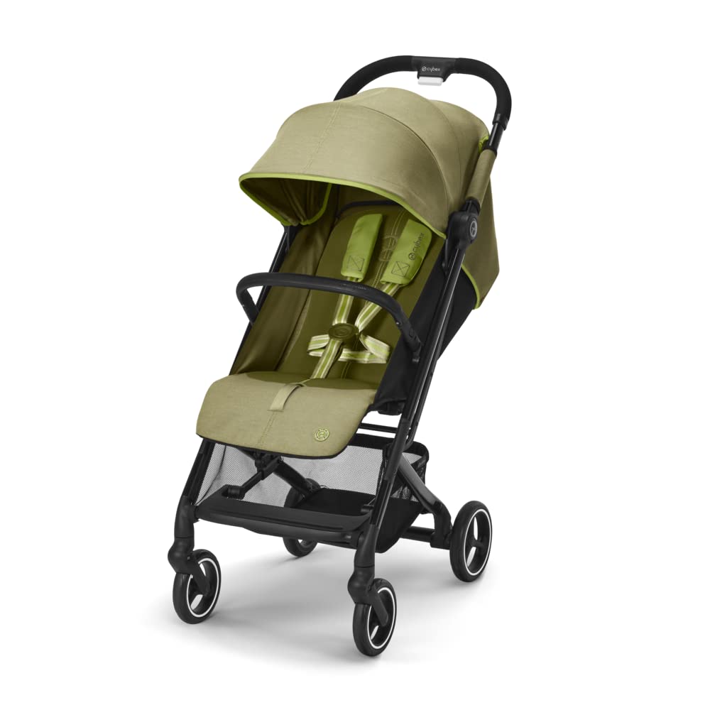 Cybex Gold Kinderwagen Beezy mit One-Pull Harness, Ab Geburt bis ca. 4 Jahre (max. 22 kg), Kompakt und ergonomisch, Almond Beige (Beige mit schwarzem Rahmen)