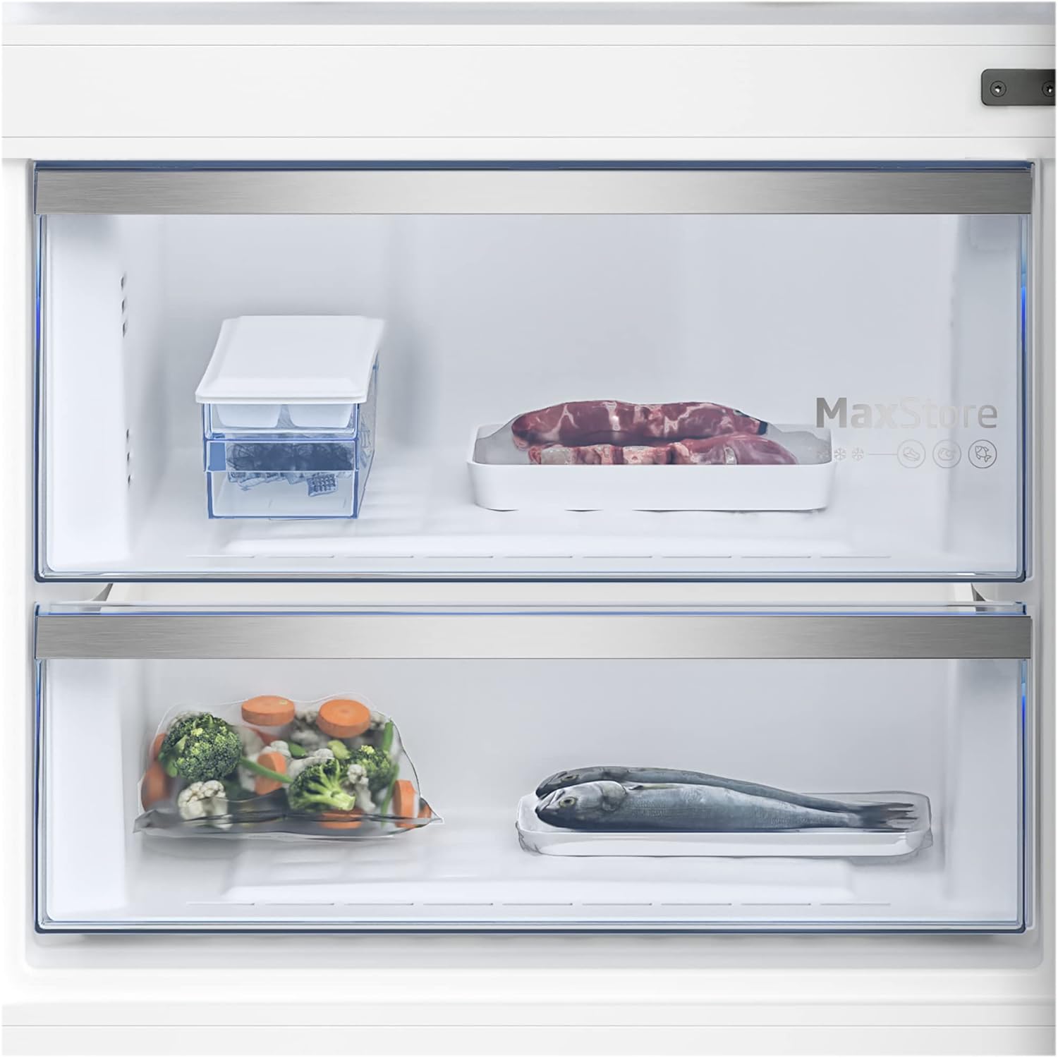 Beko RCNE366E70ZXBRN bPRO700 freistehende Kühl-/Gefrierkombination, großer Kühlschrank, 323 l Gesamtrauminhalt, HarvestFresh, NoFrost, leise, SmoothFit, 0°C-Zone, Dark Inox