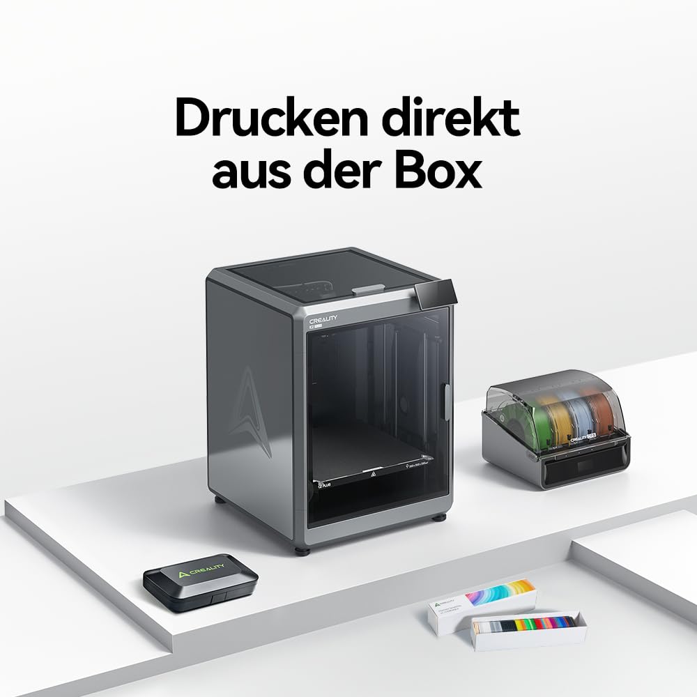 Creality K2 Plus Combo 3D-Drucker, 16-Farben Multimaterial-Druck, 350³mm XXL-Bauraum, Servo-Direktantrieb, Dual-KI-Kameras, Ultra-Leise <45dB, Aktive Heizkammer, RFID/WLAN (Industrie 4.0)