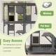 72 Inch Large Wooden Cat House Catio Kitten Enclosure on Wheels with Weatherproof Asphalt Roof