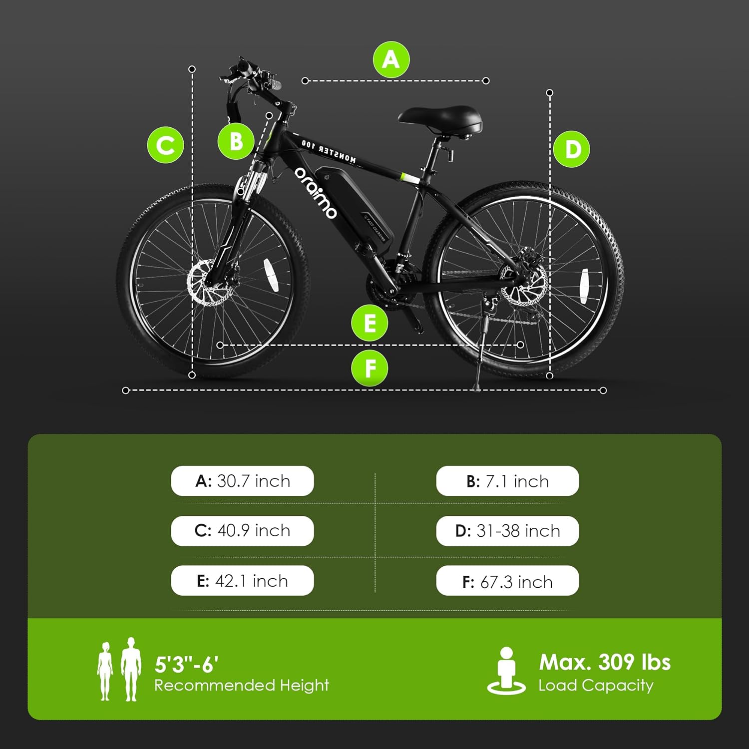 Adult Electric Bike, 350W BAFANG Motor (500W Peak), 4A 3H Fast Charging, 468Wh Li-Ion Battery, 21 Speed Gears, Air Saddle, 45 Miles 20 MPH 26