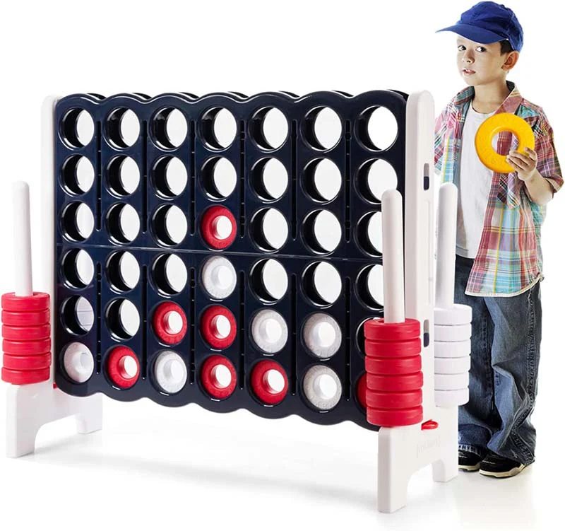Giant 4-In-A-Row, Jumbo 4-to-Score Giant Game Set with 42 Jumbo Rings & Quick-Release Slider