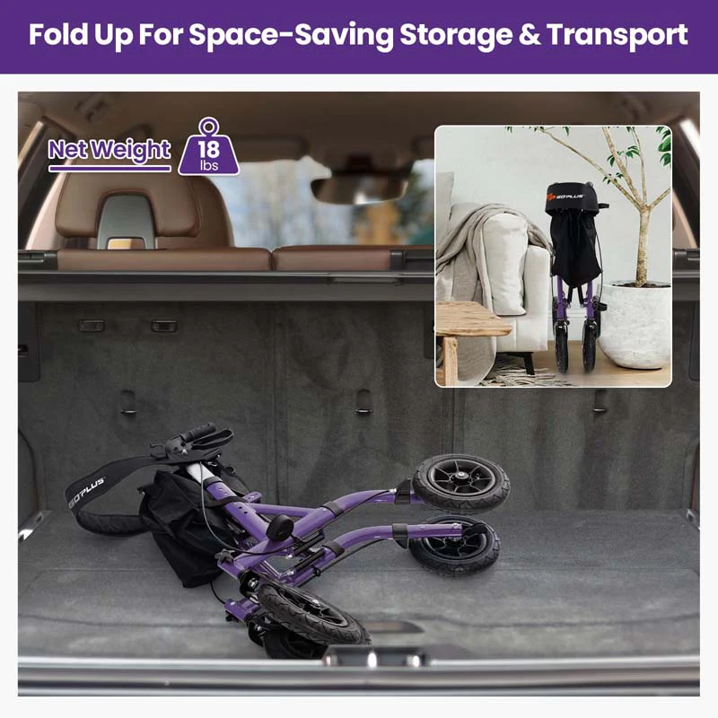 Foldable Rolling Walker with 9.5