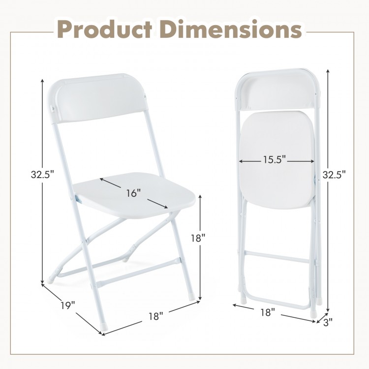 4 Pack Metal Folding Chairs with Plastic Seat and Back