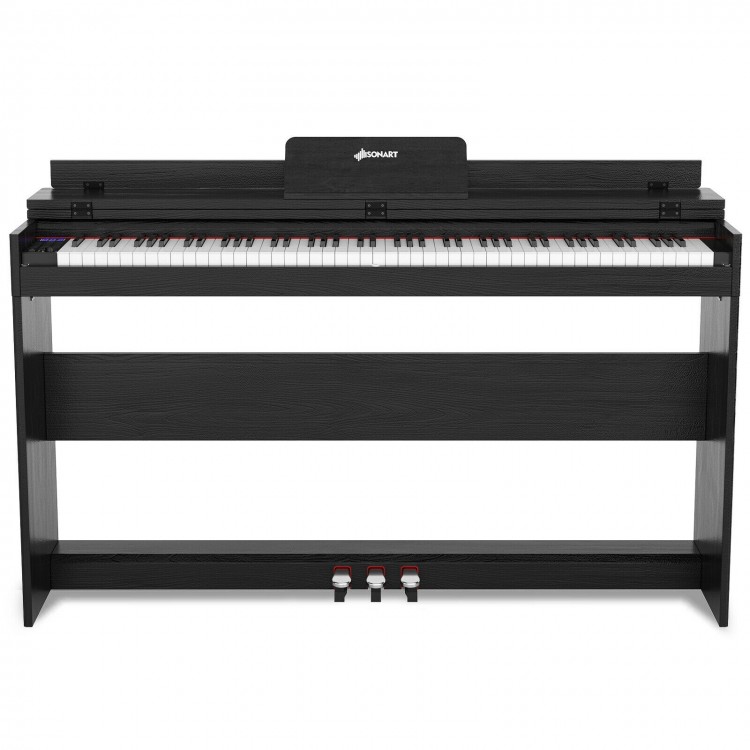 88 Key Full Size Electric Piano Keyboard with Stand 3 Pedals MIDI Function