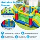 Inflatable Obstacle Course Bounce House with Dual Slides and Tunnels without Blower