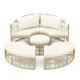Outdoor Patio Round Daybed with Retractable Canopy and Soft Cushions