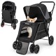 Dog Stroller for Medium Small Senior Elderly Dogs with Dual Entry