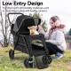 Dog Stroller for Medium Small Senior Elderly Dogs with Dual Entry