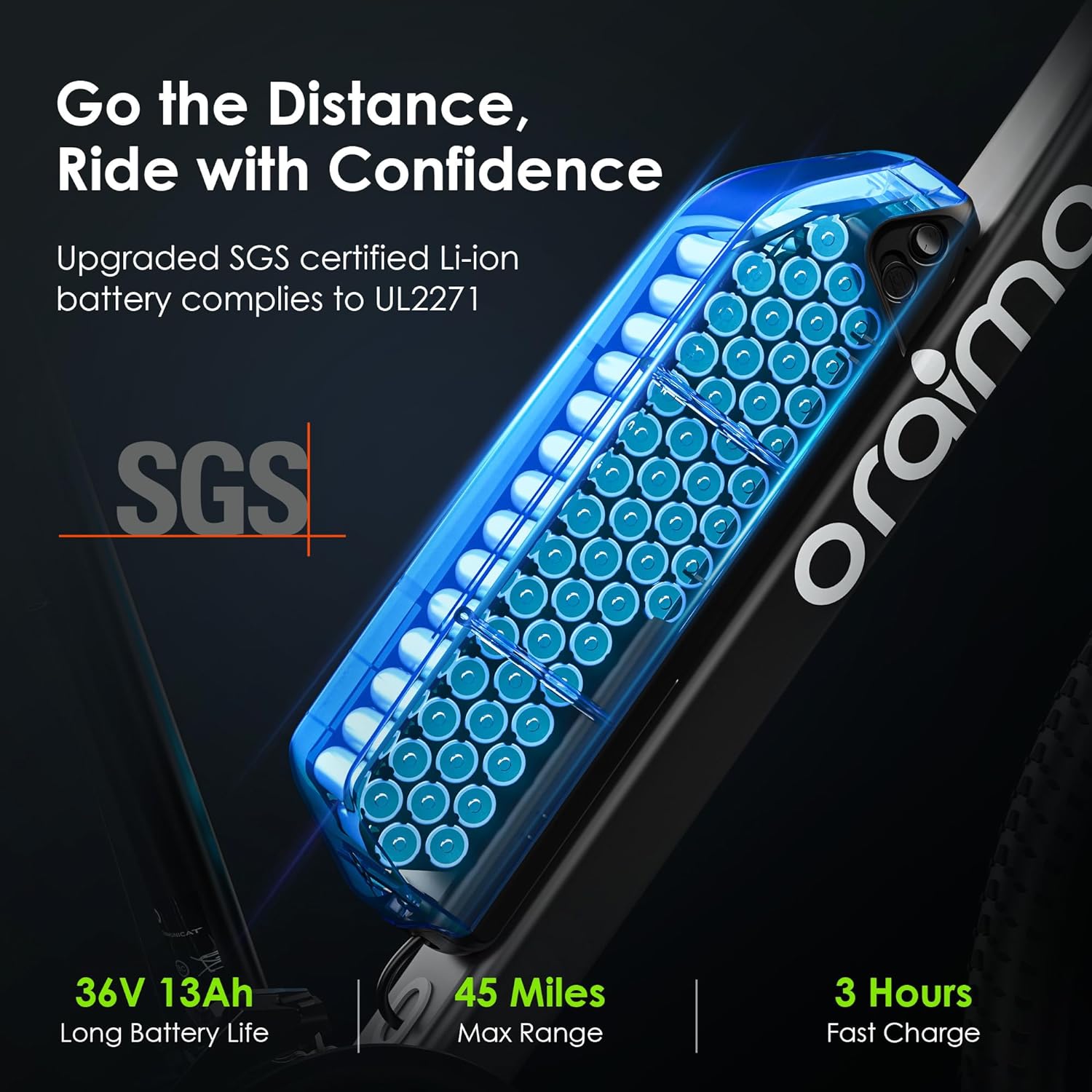 Adult Electric Bike, 350W BAFANG Motor (500W Peak), 4A 3H Fast Charging, 468Wh Li-Ion Battery, 21 Speed Gears, Air Saddle, 45 Miles 20 MPH 26