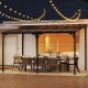 Wall-Mounted Patio Gazebo Large Outdoor Hardtop Pergola with Sloped Polycarbonate Roof