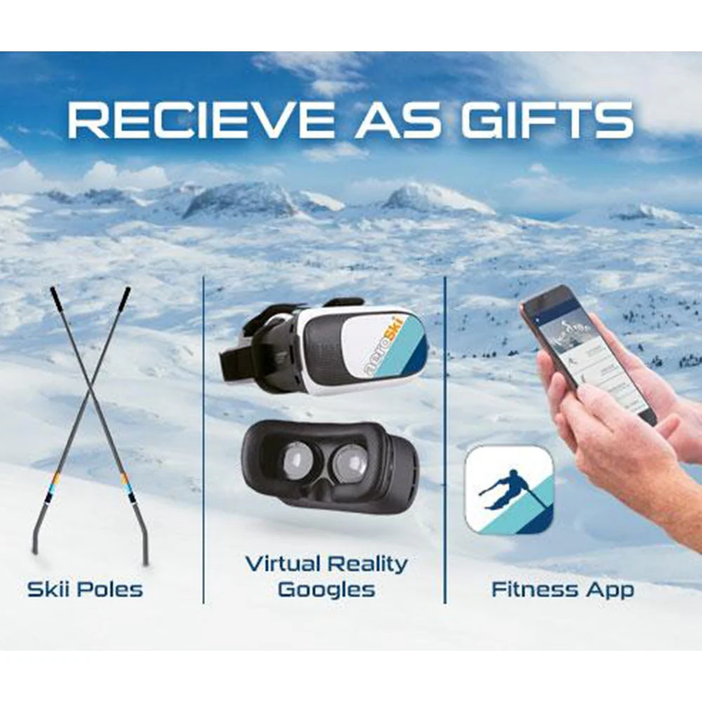 Aeroski 2.0 Ski Fitness Workout Machine with Recoil Spring Resistance, Gray