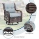 3 Pieces Outdoor Swivel Rocker Set with Small Side Table