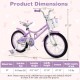 18 Inch Girl Bike with Basket with Detachable Training Wheels for 4-8 Years Old