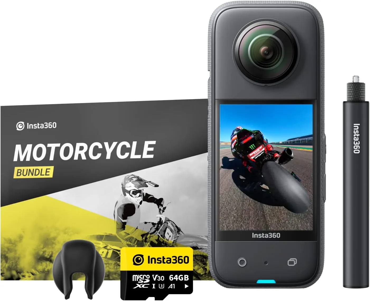 Insta360 X3 Motorcycle Kit- Waterproof 360 Action Camera with 1/2