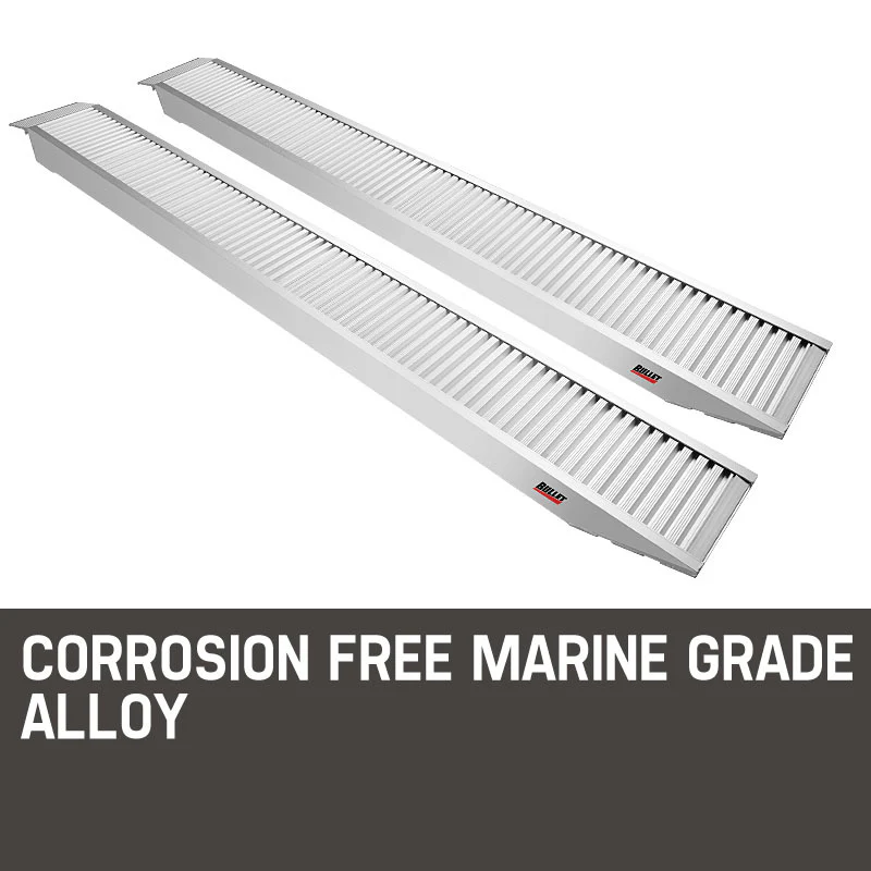 BULLET Pair of 2.5m Aluminium Loading Ramps, 2800kg capacity