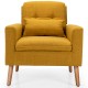 Linen Fabric Single Sofa Armchair with Waist Pillow for Living Room