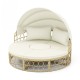 Outdoor Patio Round Daybed with Retractable Canopy and Soft Cushions