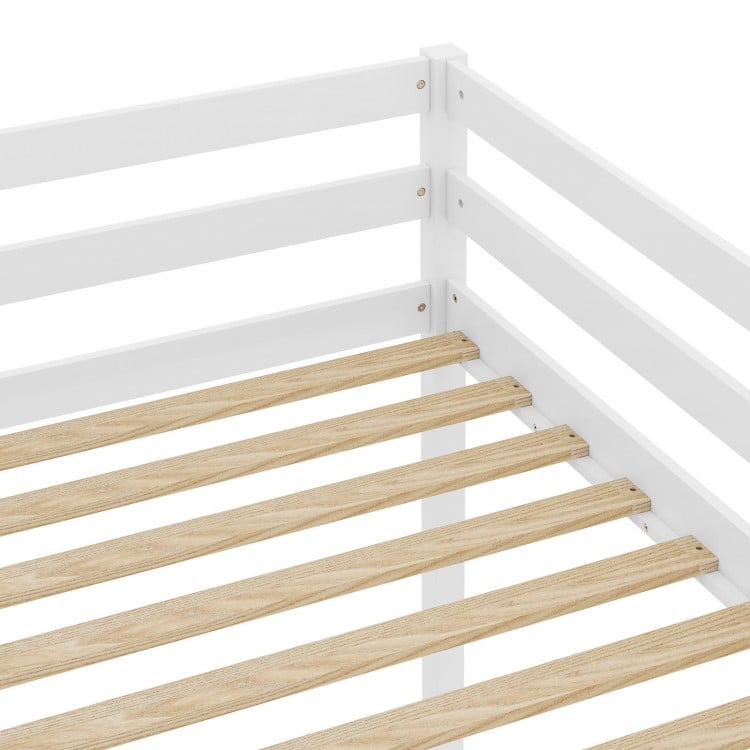 Twin Loft Bed with LED Light and Desk No Box Spring Needed