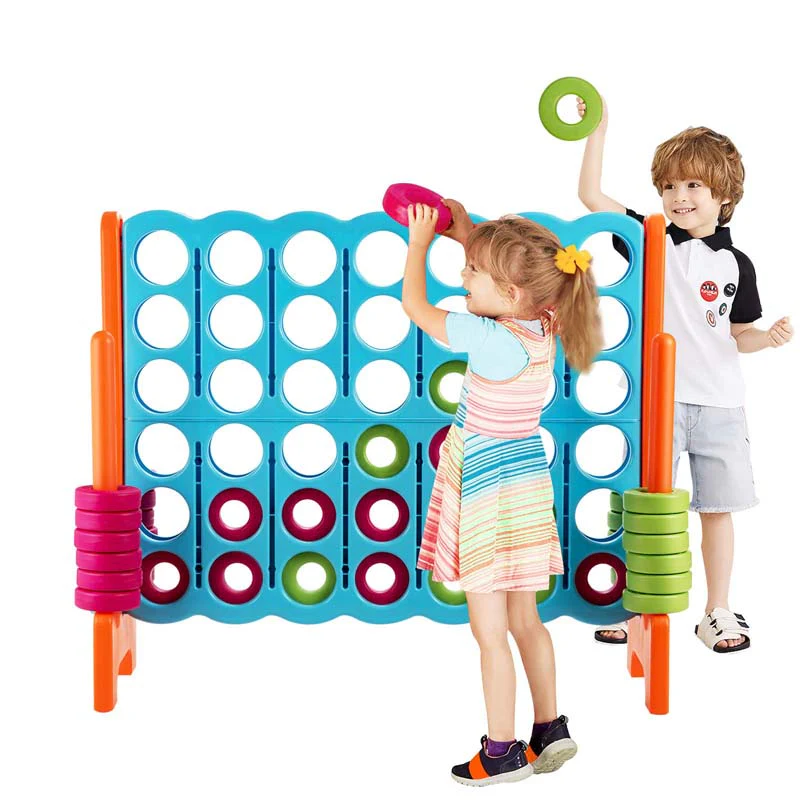 Giant 4-In-A-Row, Jumbo 4-to-Score Giant Game Set with 42 Jumbo Rings & Quick-Release Slider