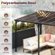 Wall-Mounted Patio Gazebo Large Outdoor Hardtop Pergola with Sloped Polycarbonate Roof