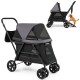 Dog Stroller for Medium Small Senior Elderly Dogs with Dual Entry