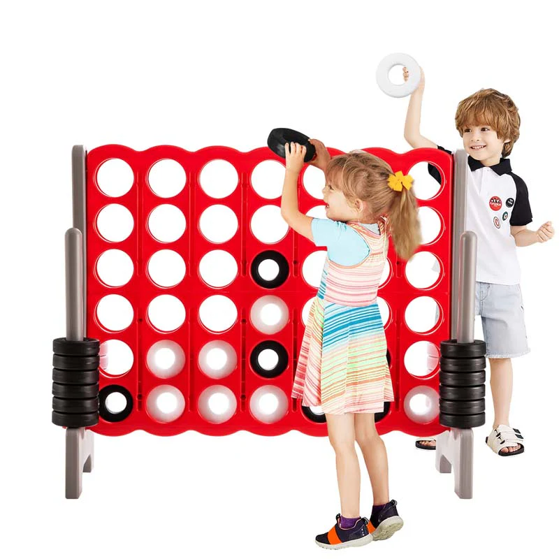 Giant 4-In-A-Row, Jumbo 4-to-Score Giant Game Set with 42 Jumbo Rings & Quick-Release Slider