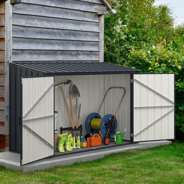 6.3 x 2.8 FT Metal Outdoor Storage Shed Rustproof Steel Tool Shed with Lockable Door