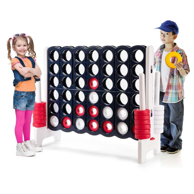 Giant 4-In-A-Row, Jumbo 4-to-Score Giant Game Set with 42 Jumbo Rings & Quick-Release Slider