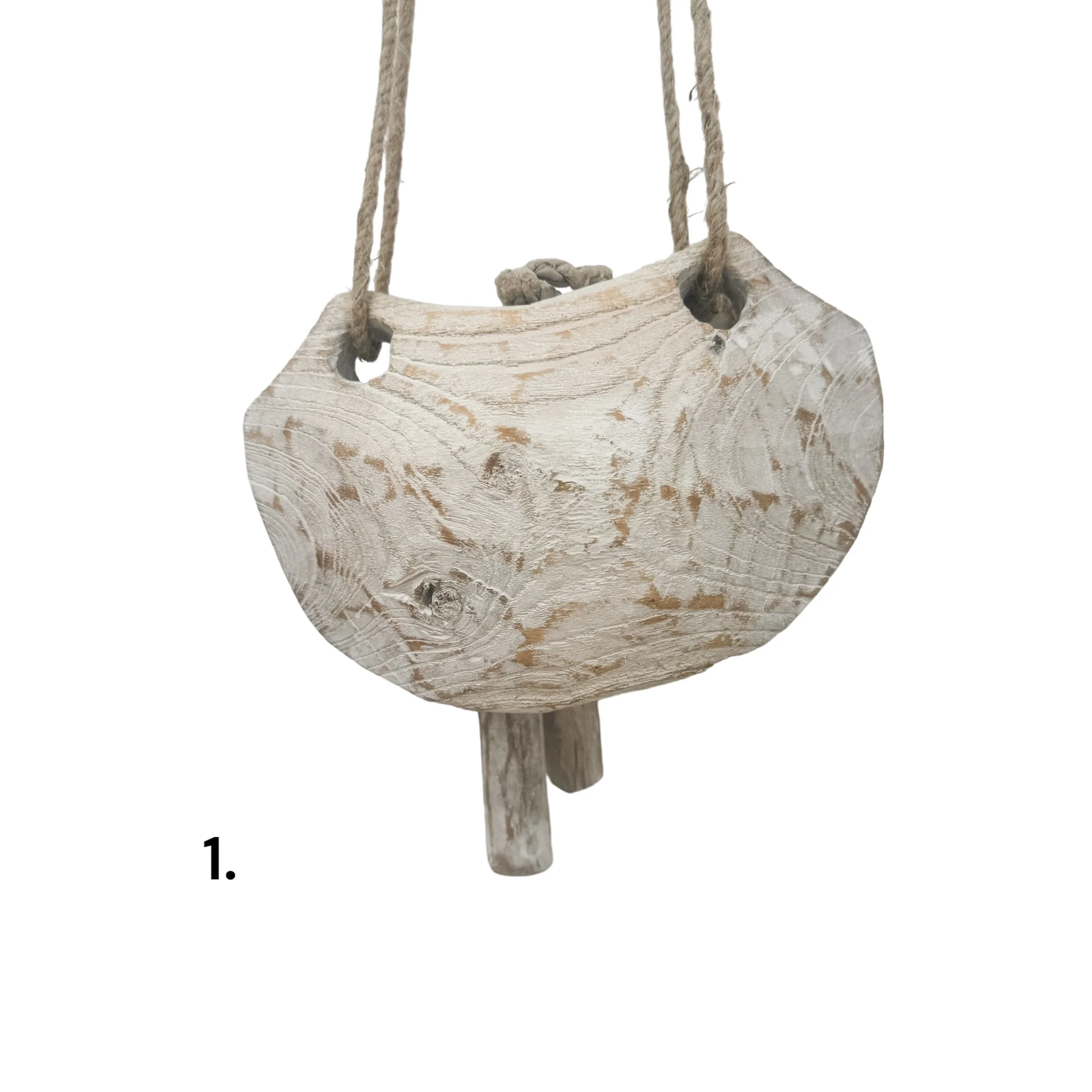 Vintage Wooden Cow Bell | Whitewash