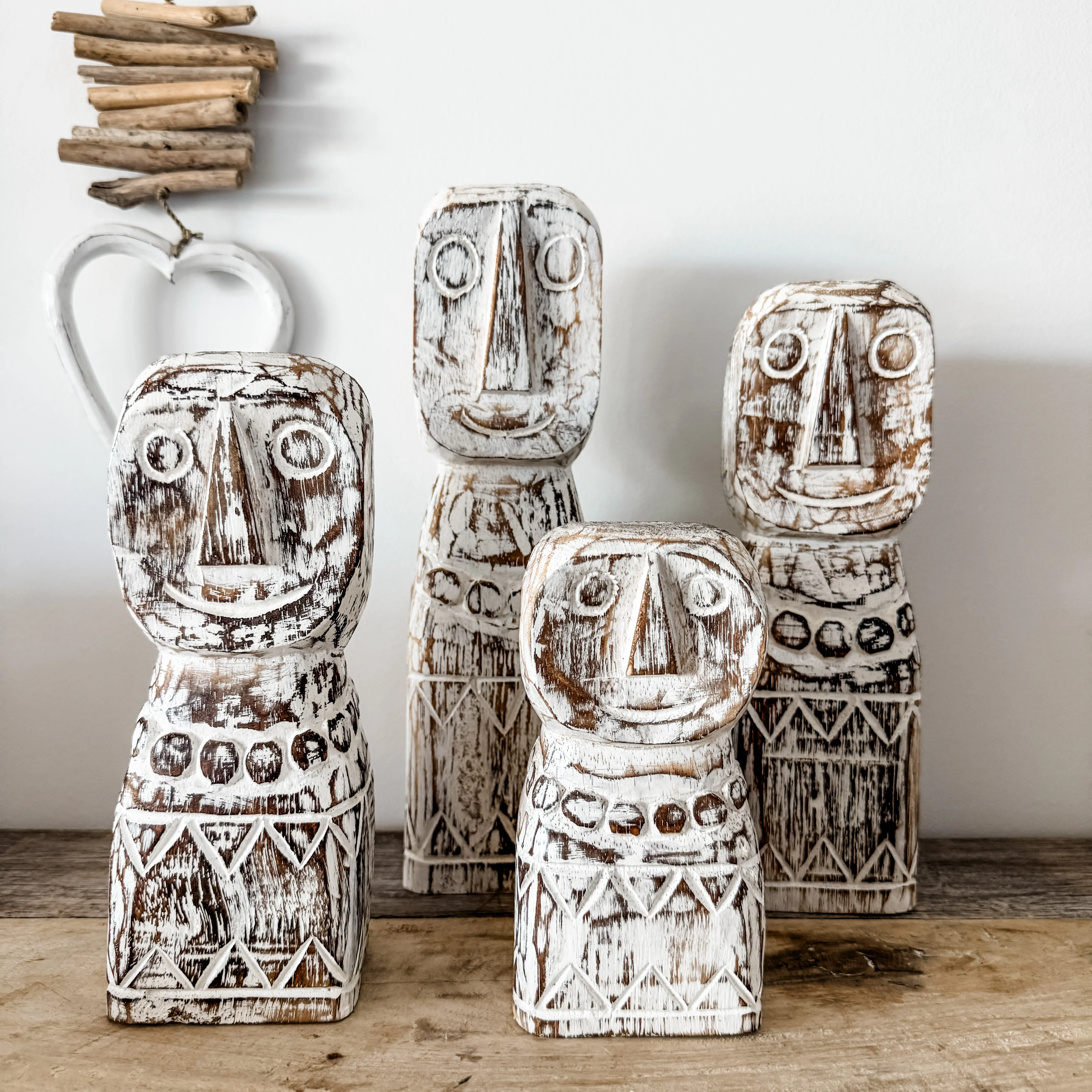 Tribe of Joy Whitewashed Totem Family Set