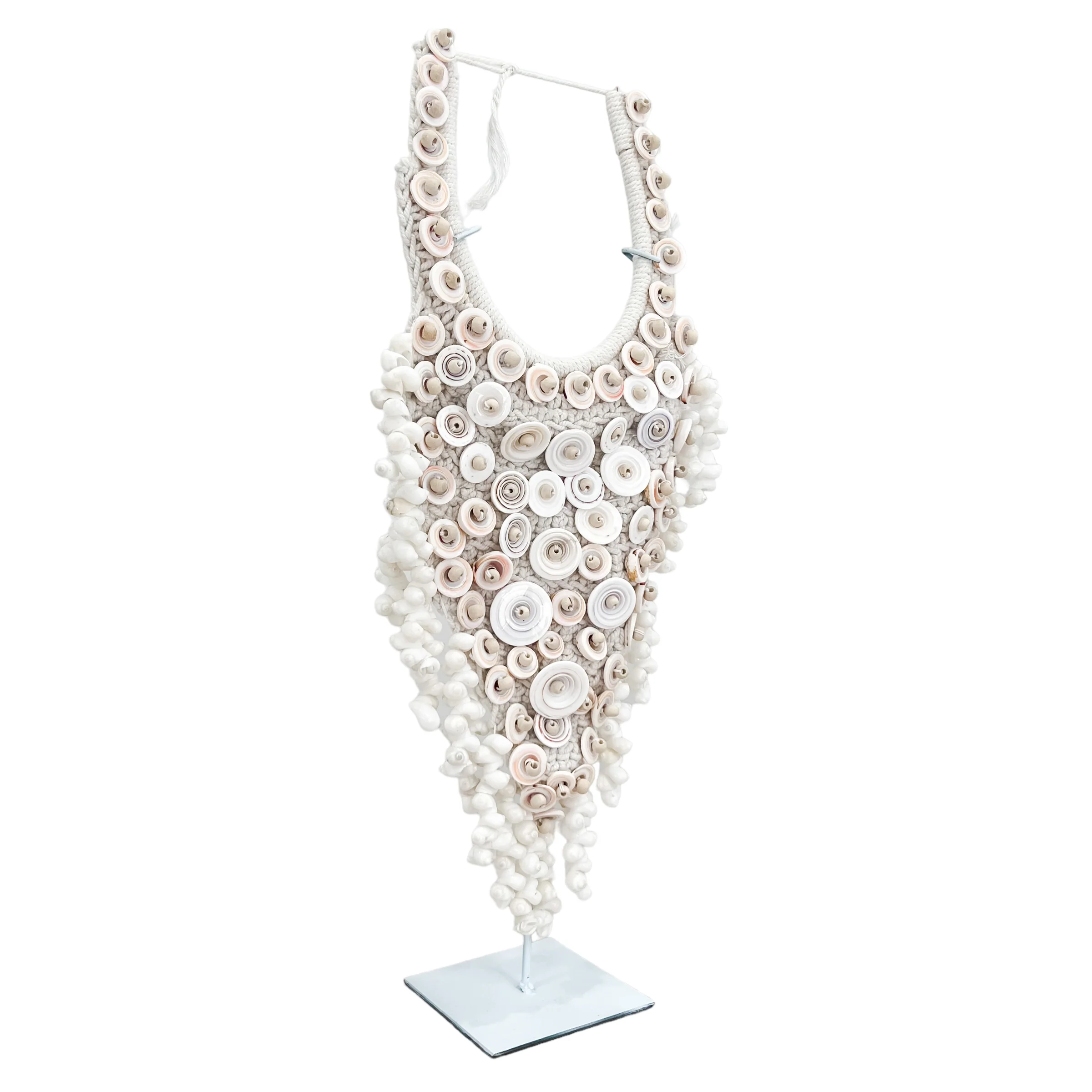 Zephyr Shell Necklace on Stand | Pink