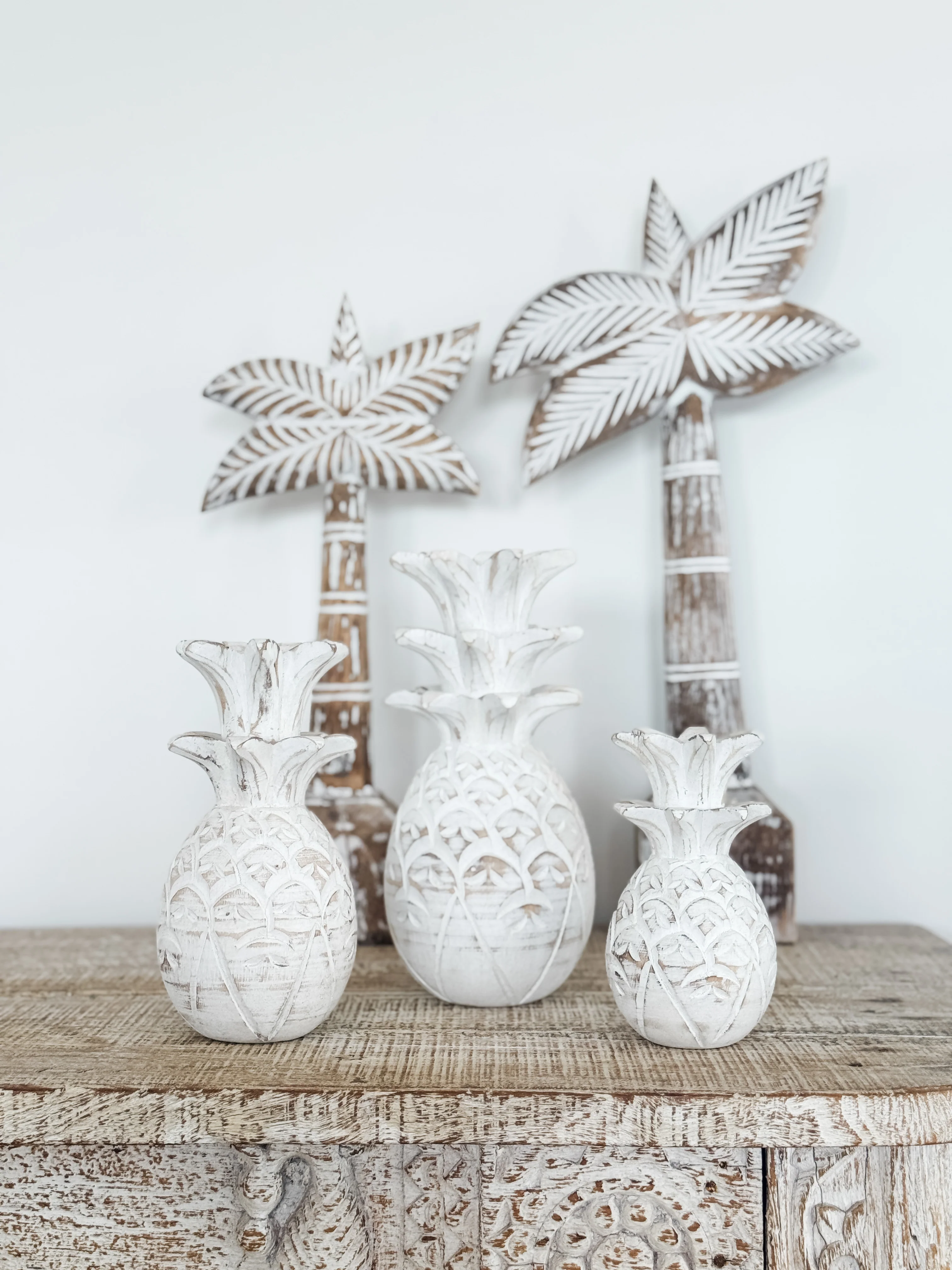 Coastal Pineapple Trio | White