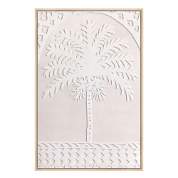 Palm 3D Painted Canvas Blush