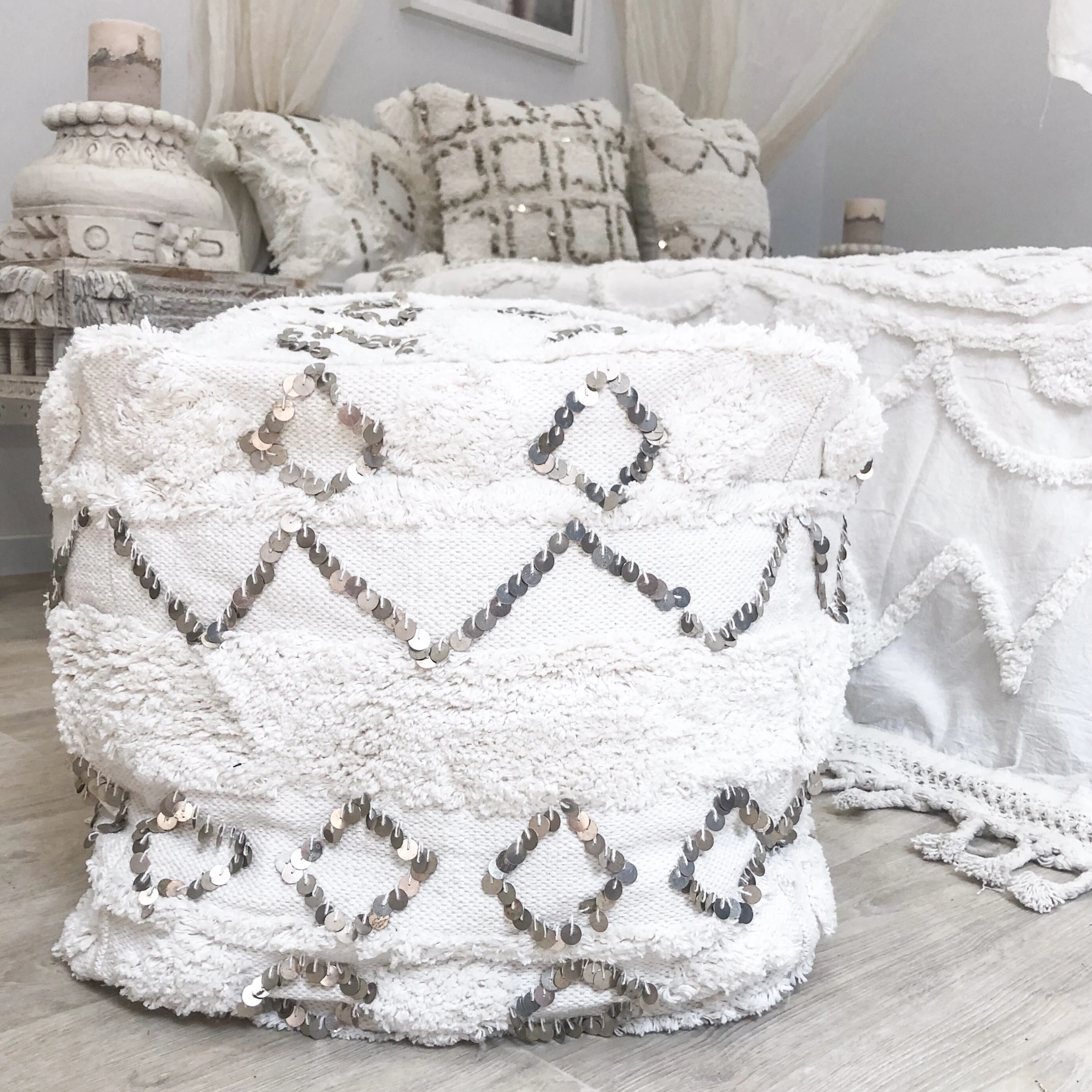 Ostara Pouffe | 45x45x45cm | Willow & Beech Goddess Collection