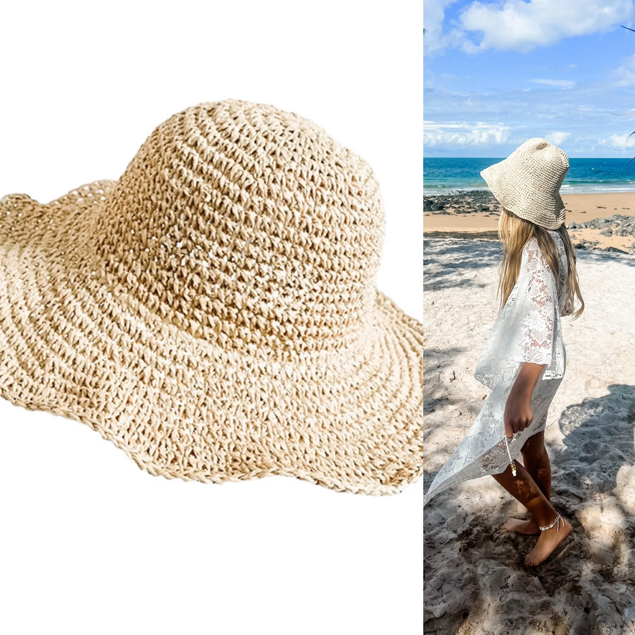 Costa Beach Hat | Blonde | Willow & the Waves Collection Preorder