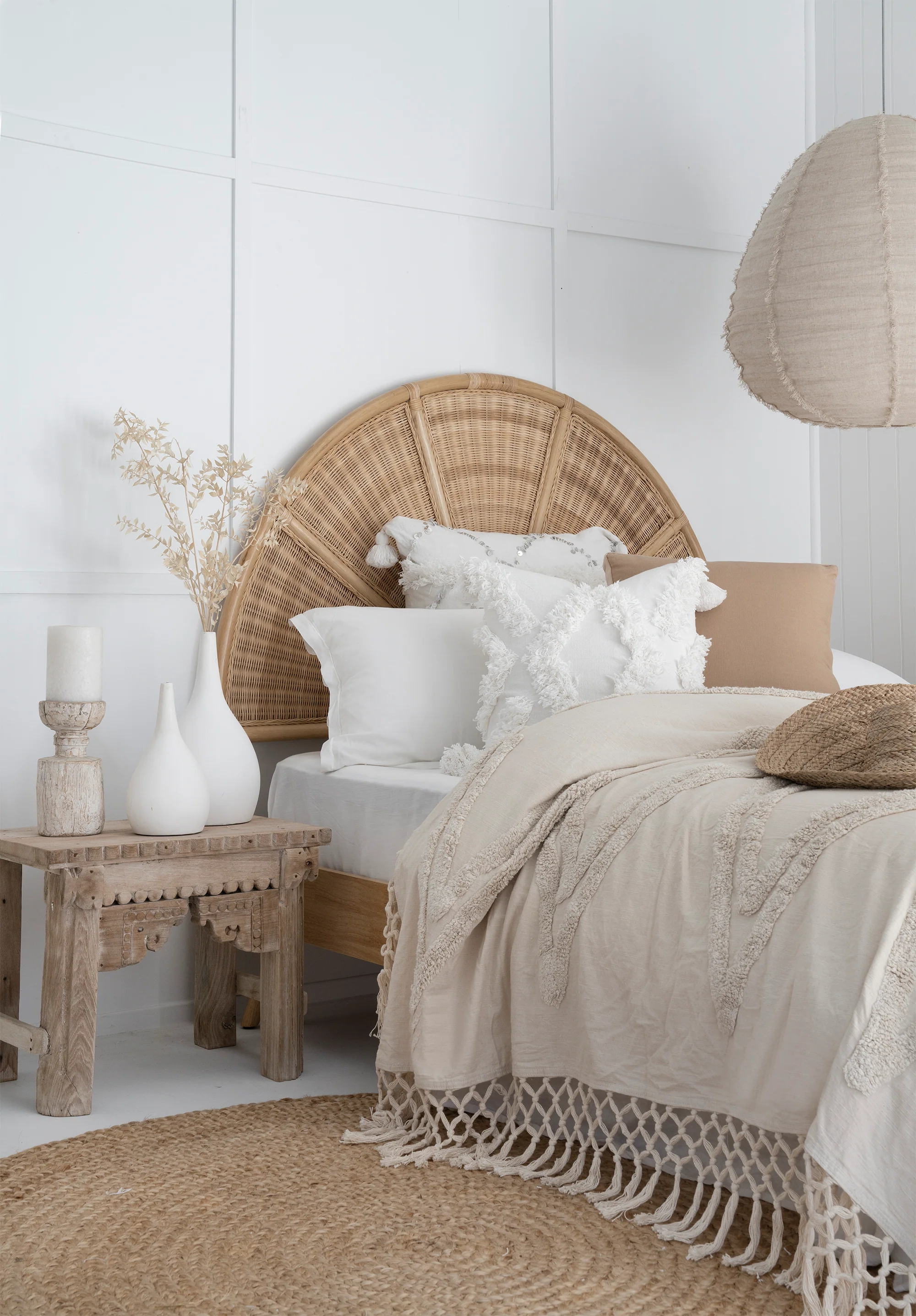 Ostara Fringe Cushion Cover | 50x50cm | Willow & Beech Goddess Collection