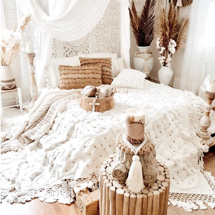 Ivy Throw | White | Willow & Beech Boheme Collection